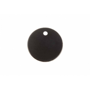 Gravírozható biléta alu kör kör lyukas kicsi 25 mm fekete (122188)