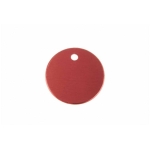 Gravírozható biléta alu kör kör lyukas kicsi 25 mm piros (122190)