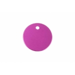 Gravírozható biléta alu kör kör lyukas kicsi 25 mm rózsaszín/pink (122193)