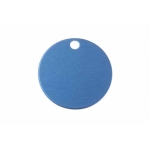 Gravírozható biléta alu kör kék 32 mm nagy (lyukas) (122181)