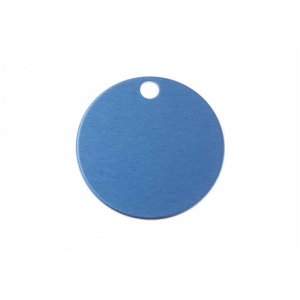 Gravírozható biléta alu kör kék 32 mm nagy (lyukas) (122181)