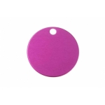 Gravírozható biléta alu kör Rózsaszín/pink 32 mm nagy (lyukas) (122185)