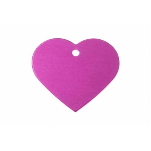 Gravírózható biléta Alu Szív szív nagy 38x32 rózsaszín/pink (122241)