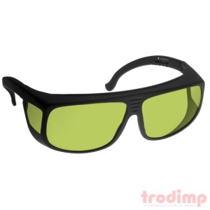 Lézer biztonsági szemüveg YAG lézerekhez (190-400, 808-1070 nm),#38YG3 fekete keret zöld üveg szemüvegeseknek